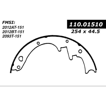Centric Parts Centric Brake Shoes, 111.01510 111.01510